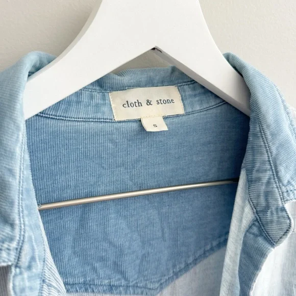 Cloth & Stone Raw Hem Corduroy Button Down Shirt - Picture 2 of 4